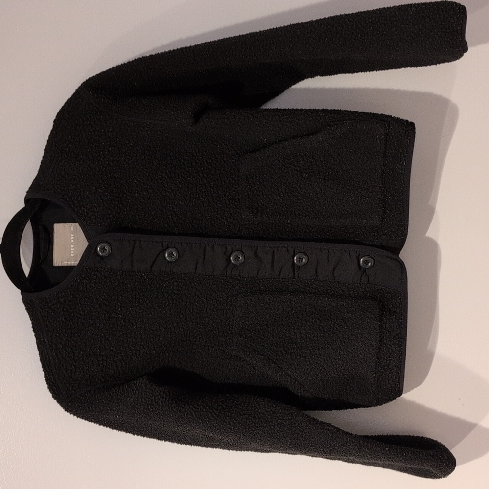 Everlane The ReNew Teddy Liner Jacket XXS In Black